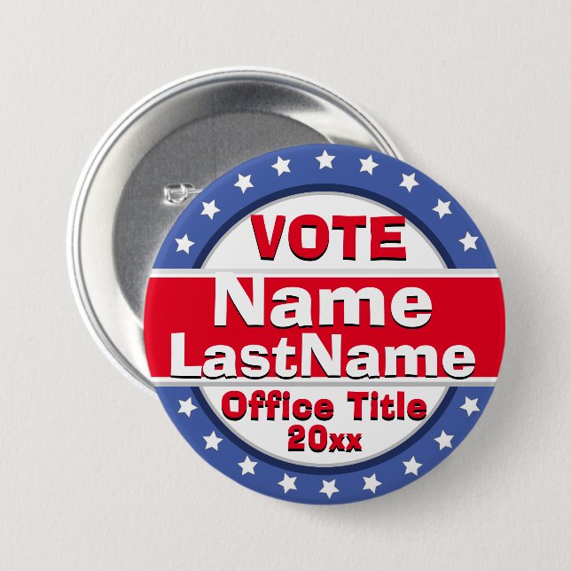 Election Campaign Political Button (Front & Back)