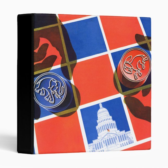Election Checkerboard 3 Ring Binder (Front/Spine)