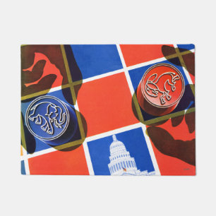 Election Checkerboard Doormat