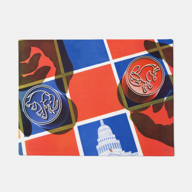 Election Checkerboard Doormat (Front)