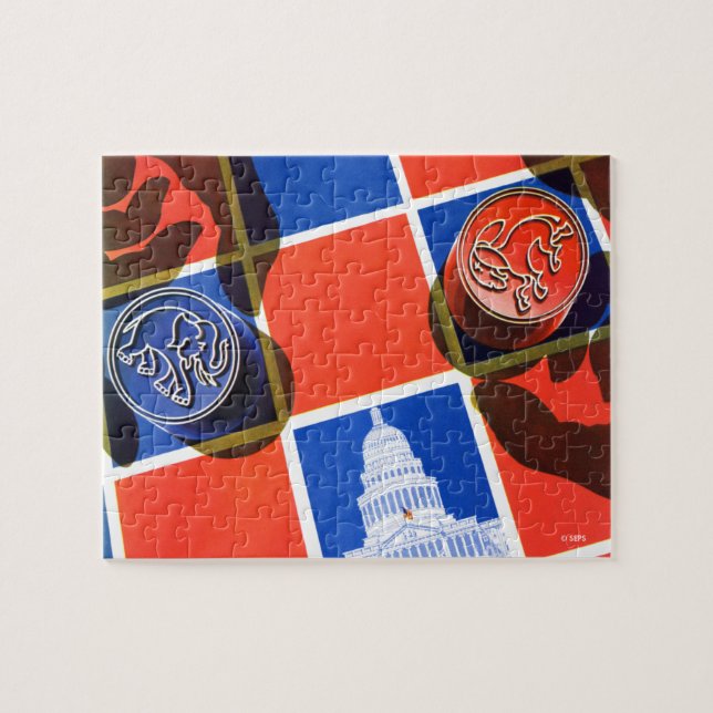 Election Checkerboard Jigsaw Puzzle (Horizontal)