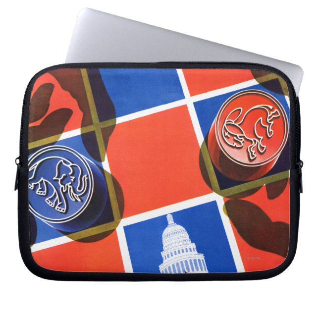 Election Checkerboard Laptop Sleeve (Front)