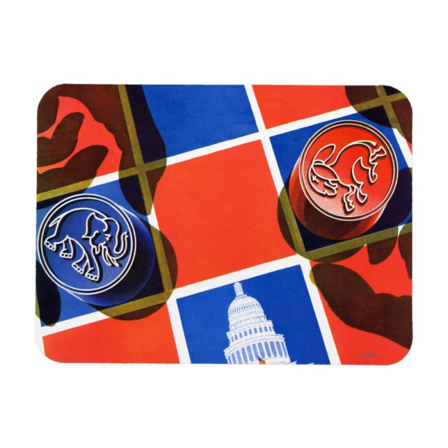 Election Checkerboard Magnet (Horizontal)
