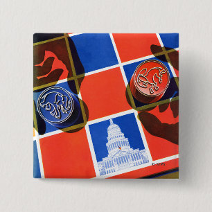 Election Checkerboard Pinback Button