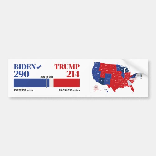 Election Count  Map Bumper Sticker