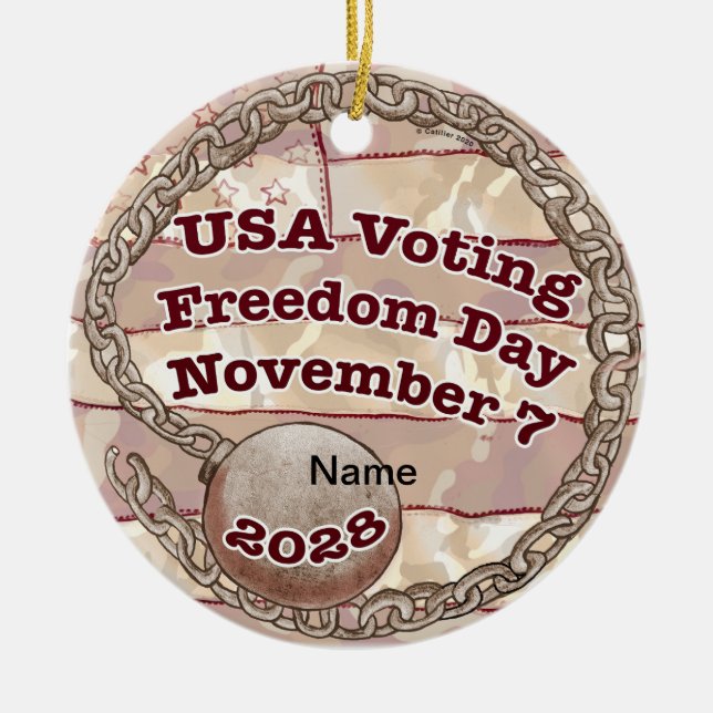 Election Day Ceramic Ornament (Front)
