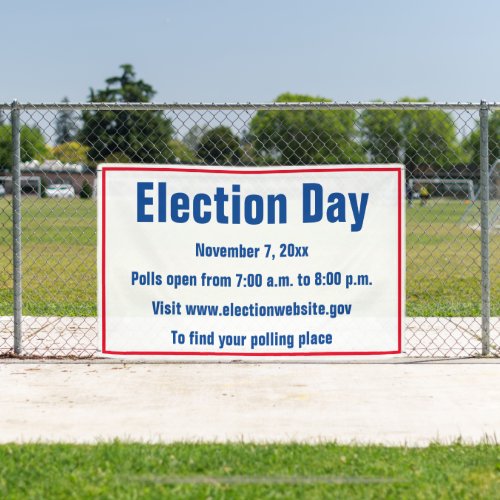 Election Day Details Red White and Blue Text Banner