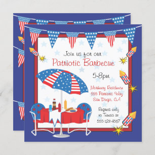 Election Day Patriotic Picnic BBQ Party Invitation