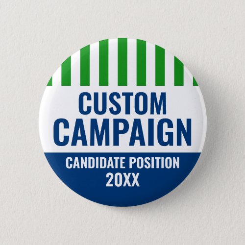 Election Design _ Vintage Shield Green White Blue Button