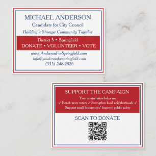Election Fundraising Campaign  Business Card