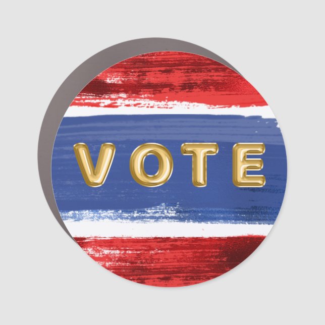 Election Gold Vote Patriotic  Car Magnet (Front)