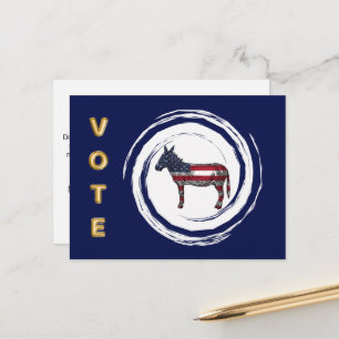 Election Gold Vote Patriotic Donkey Postcard
