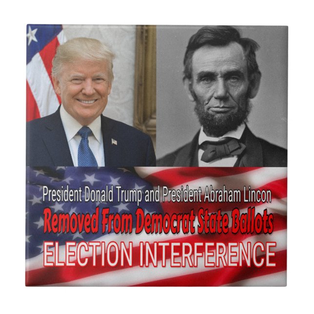 Election Interference Ceramic Tile (Front)