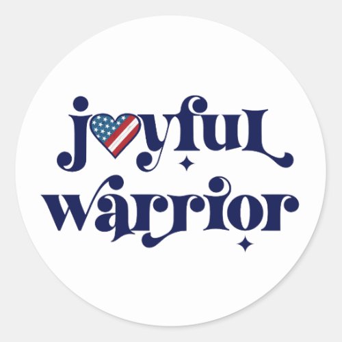 Election Joyful Warrior Navy Type USA Flag Heart Classic Round Sticker