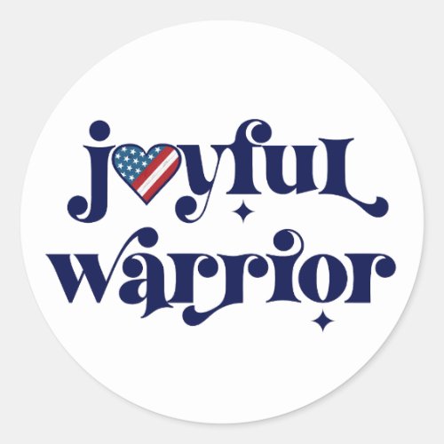 Election Joyful Warrior Navy Type USA Flag Heart Classic Round Sticker