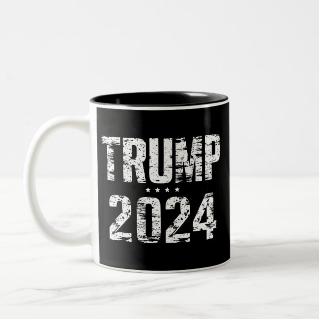 Election Keep America Great Trump 2024  Two-Tone Coffee Mug (Left)