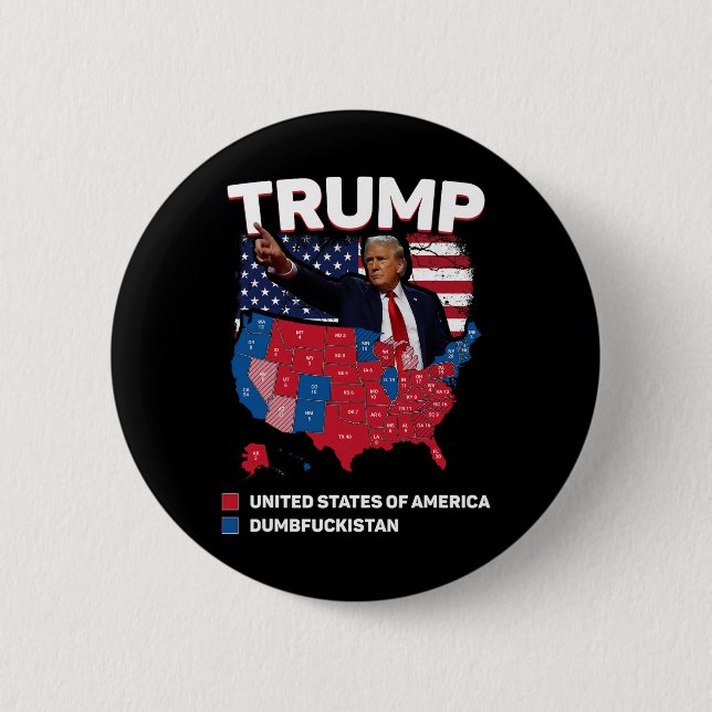 Election Map 2024 United States Of America Dumbist Button (Front)
