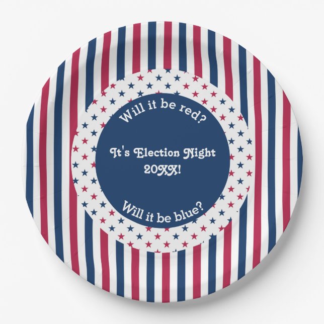 Election Night Party Celebration 2024  Paper Plates (Front)