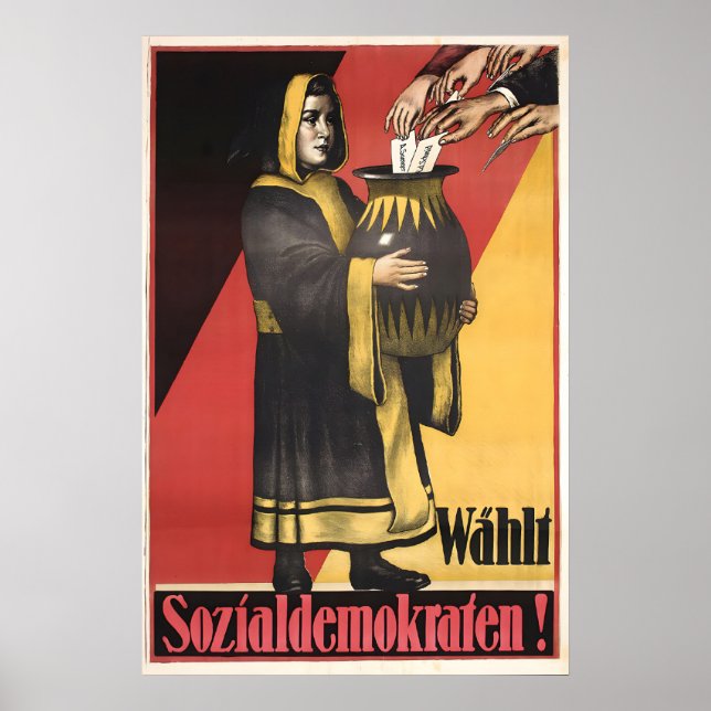 Election Poster 1920s German Labour Party SPD Wall (Front)