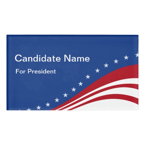 Election Rally Presidential Candidate Attendee Name Tag