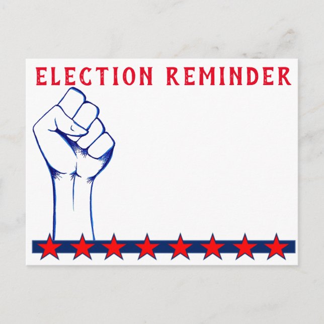 Election Reminder! Postcard (Front)
