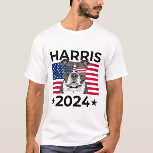 Election Vote Kamala Harris 2024 Pitbull Dog Usa F T-Shirt