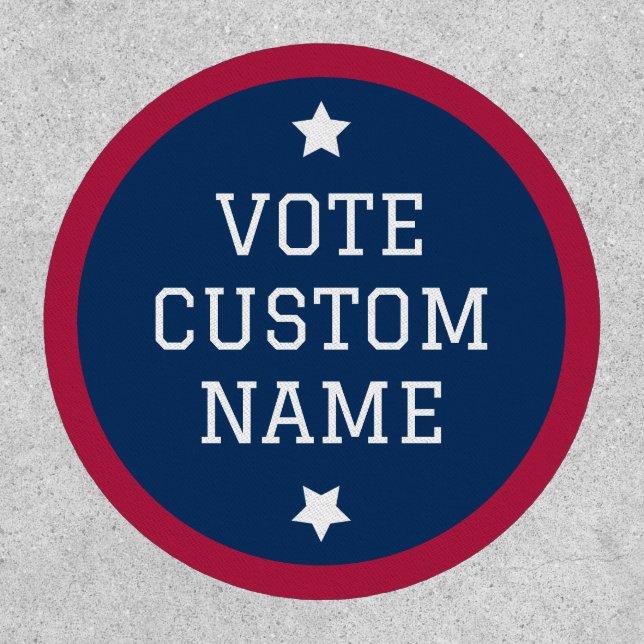 Election Vote Patch Custom Candidate Name Round (Front)