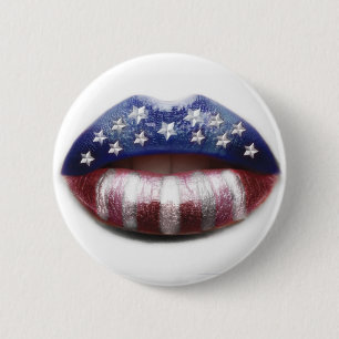 Election Vote President American USA Women lips Button
