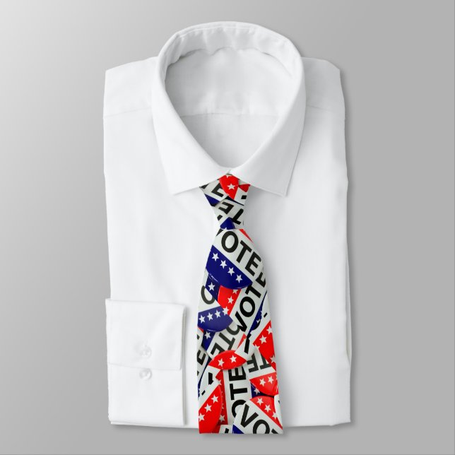 Election Voting Pins Neck Tie (Tied)