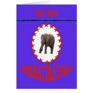 Election Win Congratulations with Elephant Cards