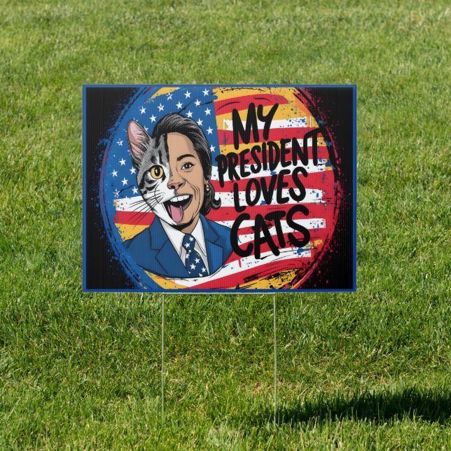 Election yard sign featuring love for cats (Insitu)