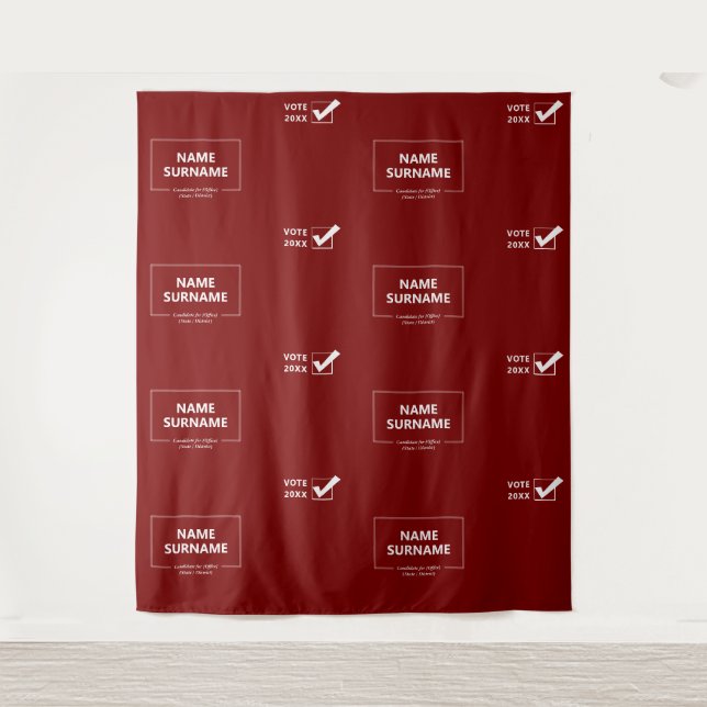 Election Year Red GOP Vote Step Repeat Backdrop (Front)