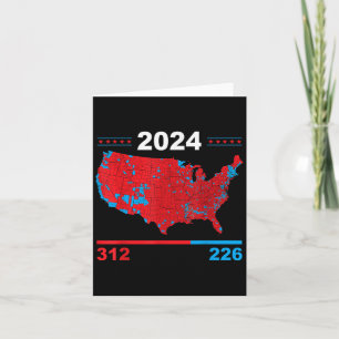 Electoral Map Trump 312 Red 2024 Election Results Card
