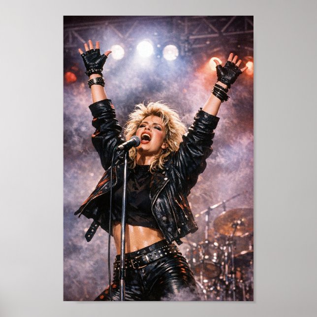 Electric 80s Pop Diva In Full Voice Poster (Front)
