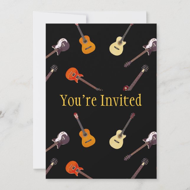 Electric & Acoustic Guitar Collage Invitation (Front)