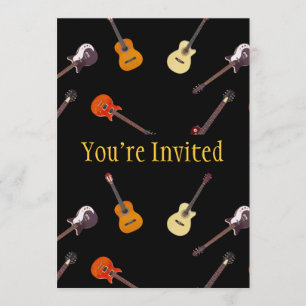 Electric & Acoustic Guitar Collage Invitation
