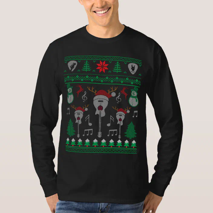Funny Guitar Ugly Christmas Sweater Gift for Guitar Lovers Sweatshirt