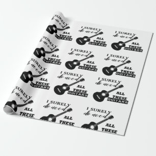 Electric and Acoustic Guitars Music Note Wrapping Paper