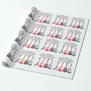 Electric and Acoustic Guitars Music Note Wrapping Paper