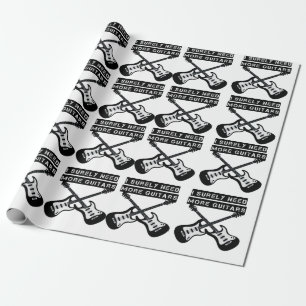 Electric and Acoustic Guitars Music Note Wrapping Paper