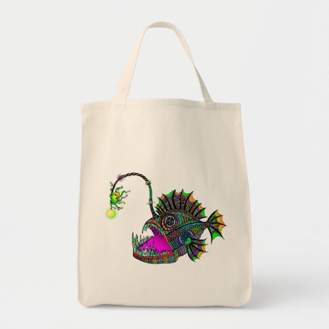 Electric Angler Fish Tote Bag (Front)