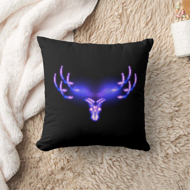 Electric Antlers Throw Pillow (Blanket)