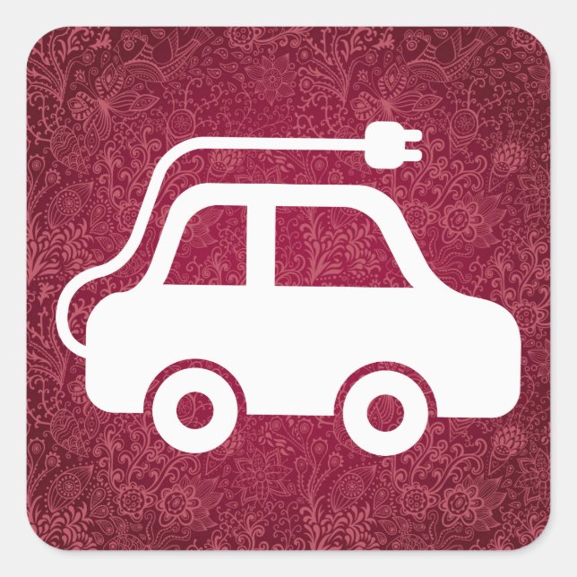 Electric Automobiles Pictogram Square Sticker (Front)