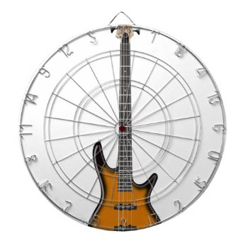 Electric Bass Guitar Dartboard With Darts by ProfessionalDesigner at Zazzle