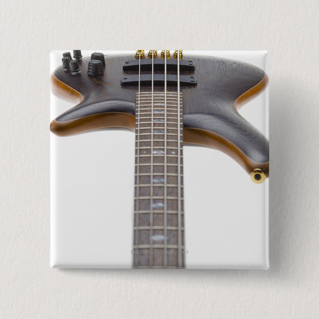 Electric Bass Guitar Pinback Button (Front)