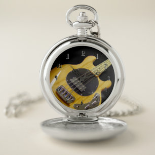 Electric Bass Guitar Pocket Watch