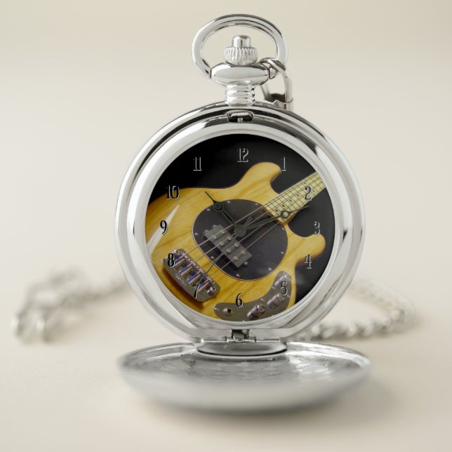 Electric Bass Guitar  Pocket Watch (Inside)