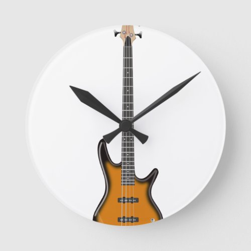 Electric Bass Guitar Round Clock