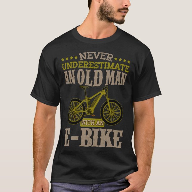 Electric Bike Old Man With An E Bike T-Shirt (Front)