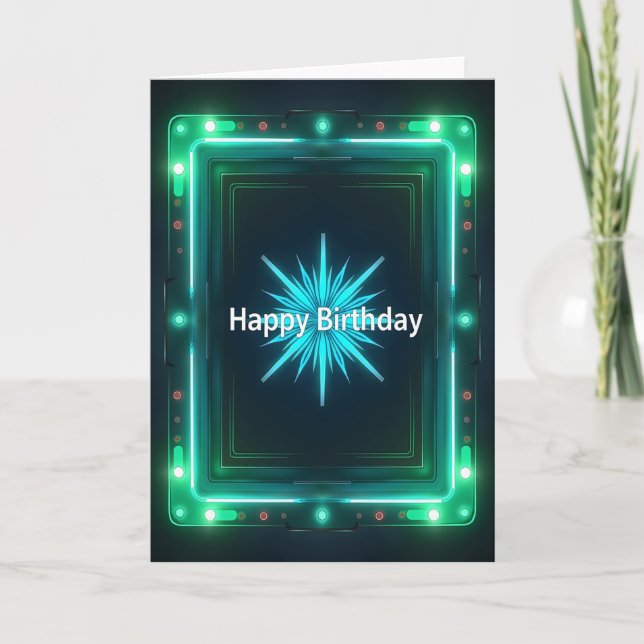 Electric Birthday Frame Card (Front)